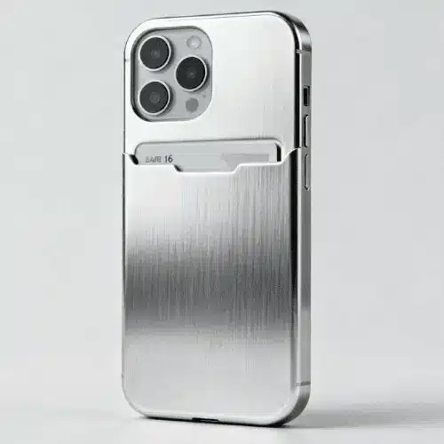 iphone 16 silver card holder case with screen protector