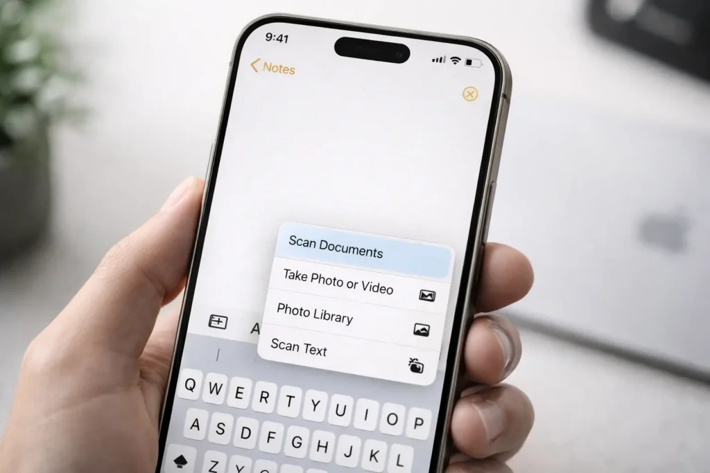 how to scan a document on iphone